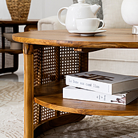 Cleo Natural Cane Coffee Table