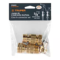 Juego de 5 conectores 3/4' rápidos de latón, sistema click 101600