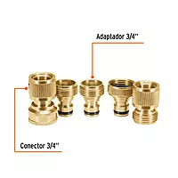 Juego de 5 conectores 3/4' rápidos de latón, sistema click 101600