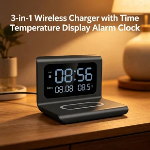 Clock Wireless Charger B760 Multifunctional Digital Alarm Clock with Wireless Charger