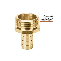 Conector sencillo 1/2', macho, de latón maquinado - CM-1/2B / 12702
