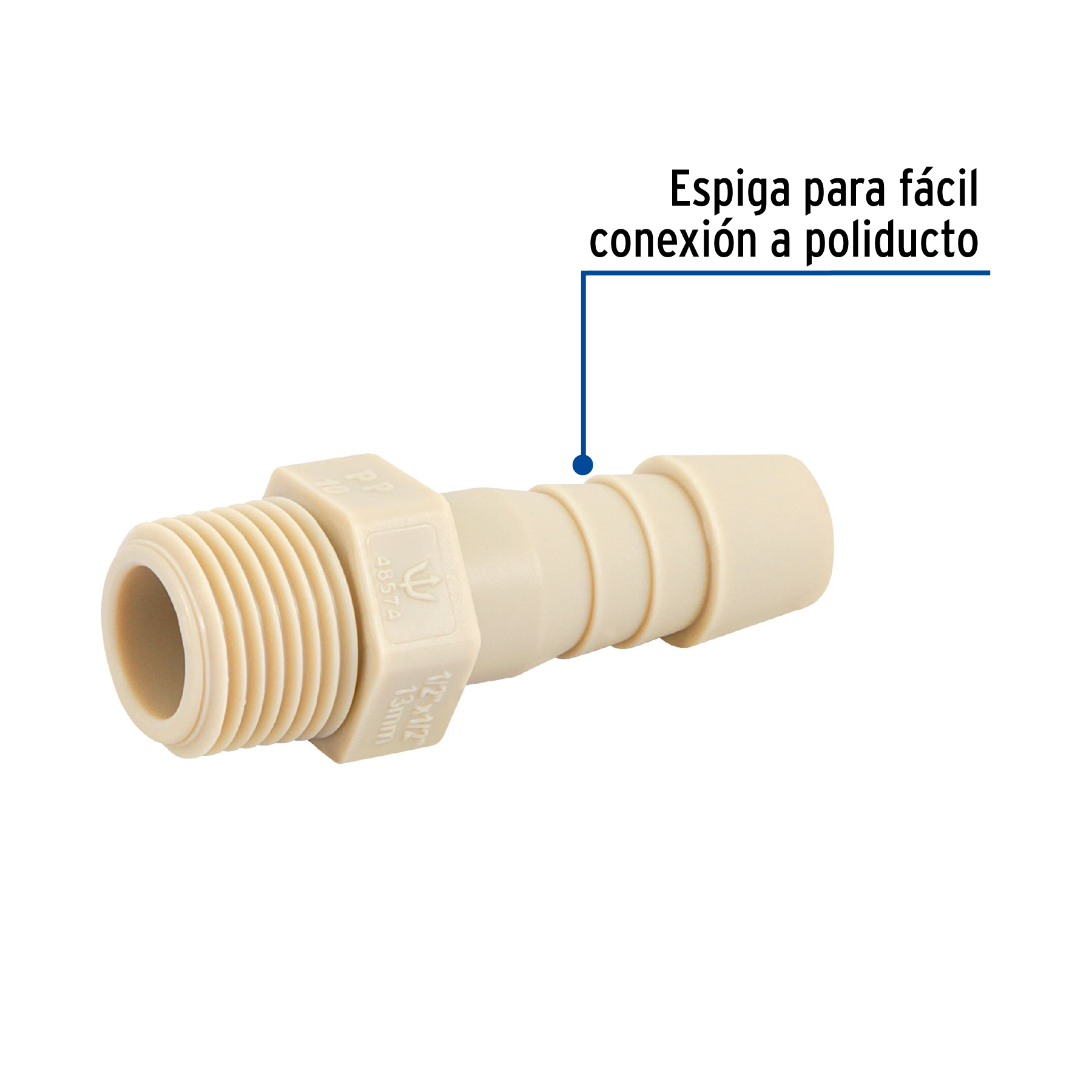 Adaptador inserción rosca exterior, 1/2' x 1/2' - CM-612 / 48574