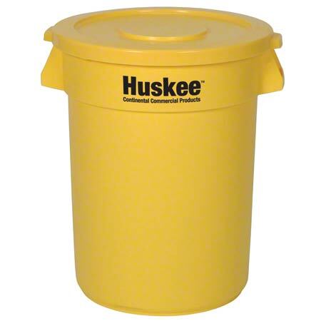 Continental Round Huskee w/o lid - 32 Gal., Yellow 6/cs