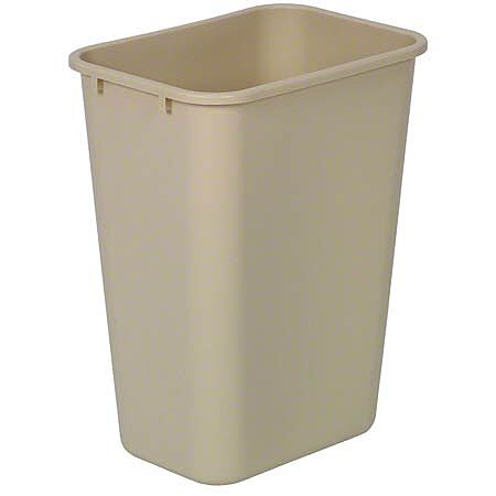 Continental Commercial Plastic Wastebasket -41 1/4 Qt, Beige 12/cs