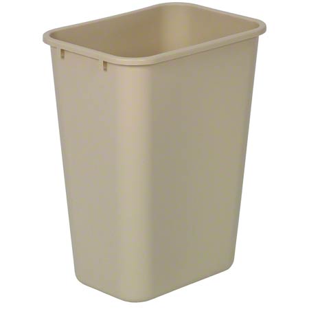 Continental Commercial Plastic Wastebasket -41 1/4 Qt, Beige 12/cs
