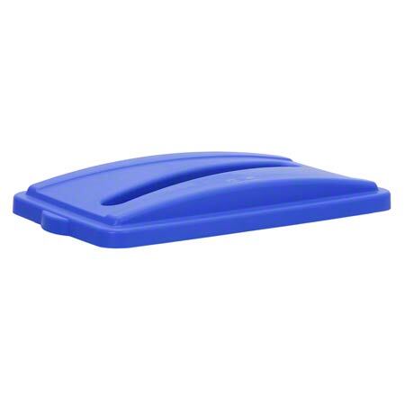 Continental Wall Hugger™ Recycle Lid w/Slot - Blue 4/cs