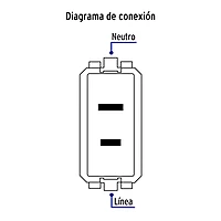 Contacto sencillo, 2polos, sin tierra, línea Italiana,blanco - CO-IB / 48135