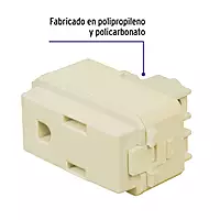 Contacto sencillo, 2 polos + tierra, línea Italiana, marfil - COA-I / 48112