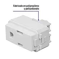 Contacto sencillo, 2 polos + tierra, línea Italiana, blanco - COA-IB / 48131