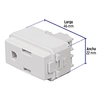 Contacto sencillo, 2 polos + tierra, línea Italiana, blanco - COA-IB / 48131