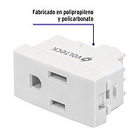 Contacto sencillo, 2 polos + tierra, línea Oslo, blanco - COA-OB / 48317