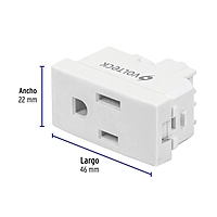 Contacto sencillo, 2 polos + tierra, línea Oslo, blanco - COA-OB / 48317