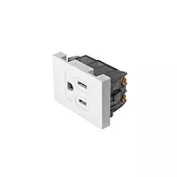 Contacto aterrizado, 1.5 módulos, línea Española, blanco - COA15-EB / 47052