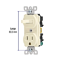Interruptor de palanca con contacto, Standard, marfil - COAP-S / 46001