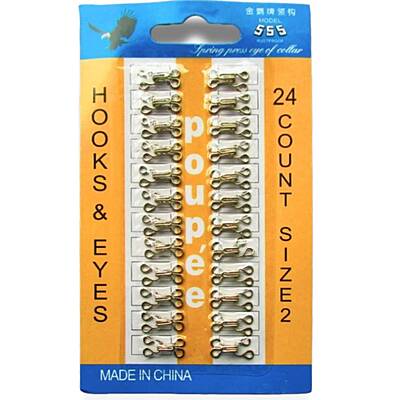 Broche De Enganche # 2 Dorado Caja X 36 Unidades