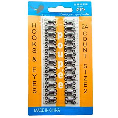 Broche De Enganche # 2 Negro Caja X 36 Unidades