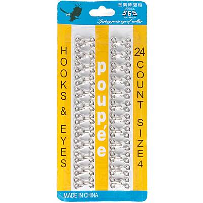 Broche Gancho Brasier # 4 Niquel Caja X 12 Cartones