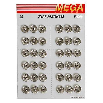 Broche Presion Pony Niquel # 1 (9Mm ) Caja X 10 Unidades