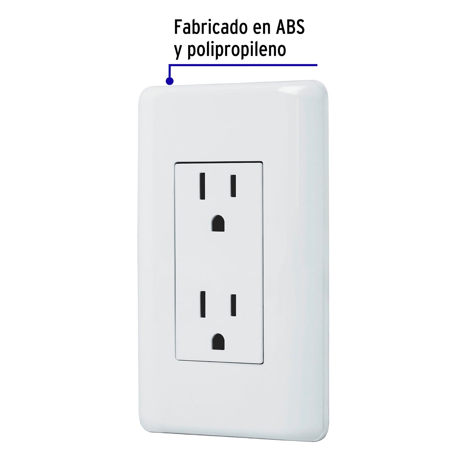 Contacto dúplex, 2 polos + tierra, Volteck Basic - CODO-B / 25076