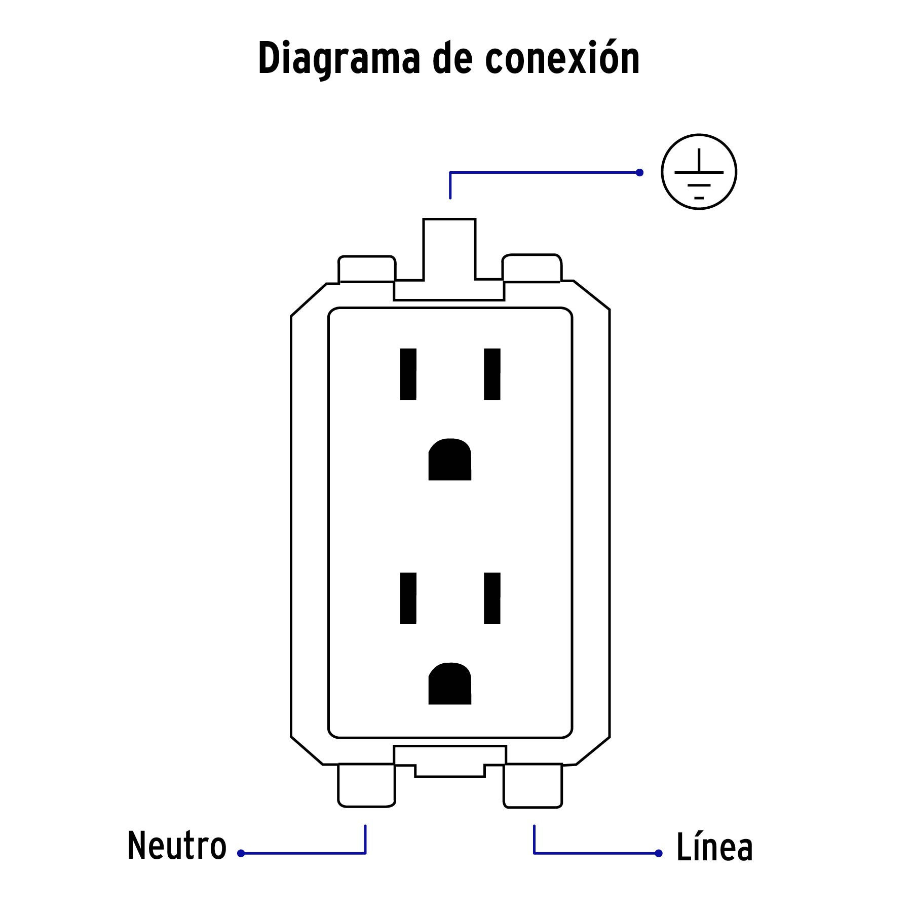 Contacto dúplex, 2 polos + tierra, Volteck Basic - CODO-B / 25076