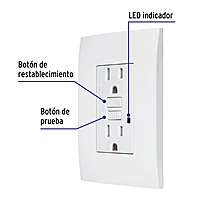 Contacto dúplex falla a tierra GFCI (ICFT), Oslo - CODO-GFCIOB / 48310