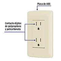 Contacto dúplex aterrizado, color marfil, línea Italiana  - CODO-I / 48110