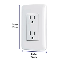 Contacto dúplex aterrizado, color blanco, línea Italiana - CODO-IB / 48130