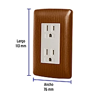 Contacto dúplex aterrizado, color madera, línea Italiana  - CODO-IM / 49809