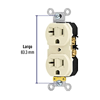 Contacto dúplex, 2 polos 3 hilos, 20 A, Standard, marfil - CODO-MS / 46100