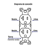 Contacto dúplex, 2 polos 3 hilos, 20 A, Standard, marfil - CODO-MS / 46100