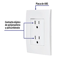 Contacto dúplex, 2 polos + tierra, línea Oslo, blanco - CODO-OB / 48309