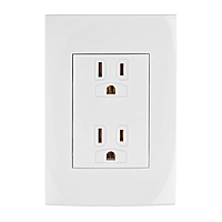 Contacto dúplex, 2 polos + tierra, línea Oslo, blanco - CODO-OB / 48309