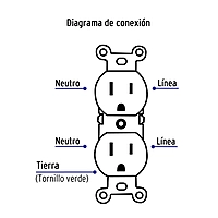 Contacto dúplex, 2 polos 3 hilos, Standard, marfil - CODO-S / 46102