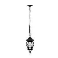 Arbotante tipo farol tradicional colgante p/exterior, negro - 47297 - COL-101S - Caja con 1 Pieza – Master 4