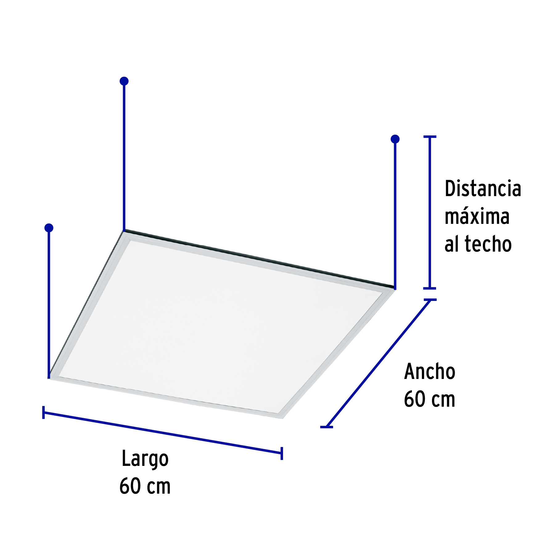 Panel LED 45 W 4000 K, 60 x 60 cm, colgante Volteck - COL-400LN / 49724
