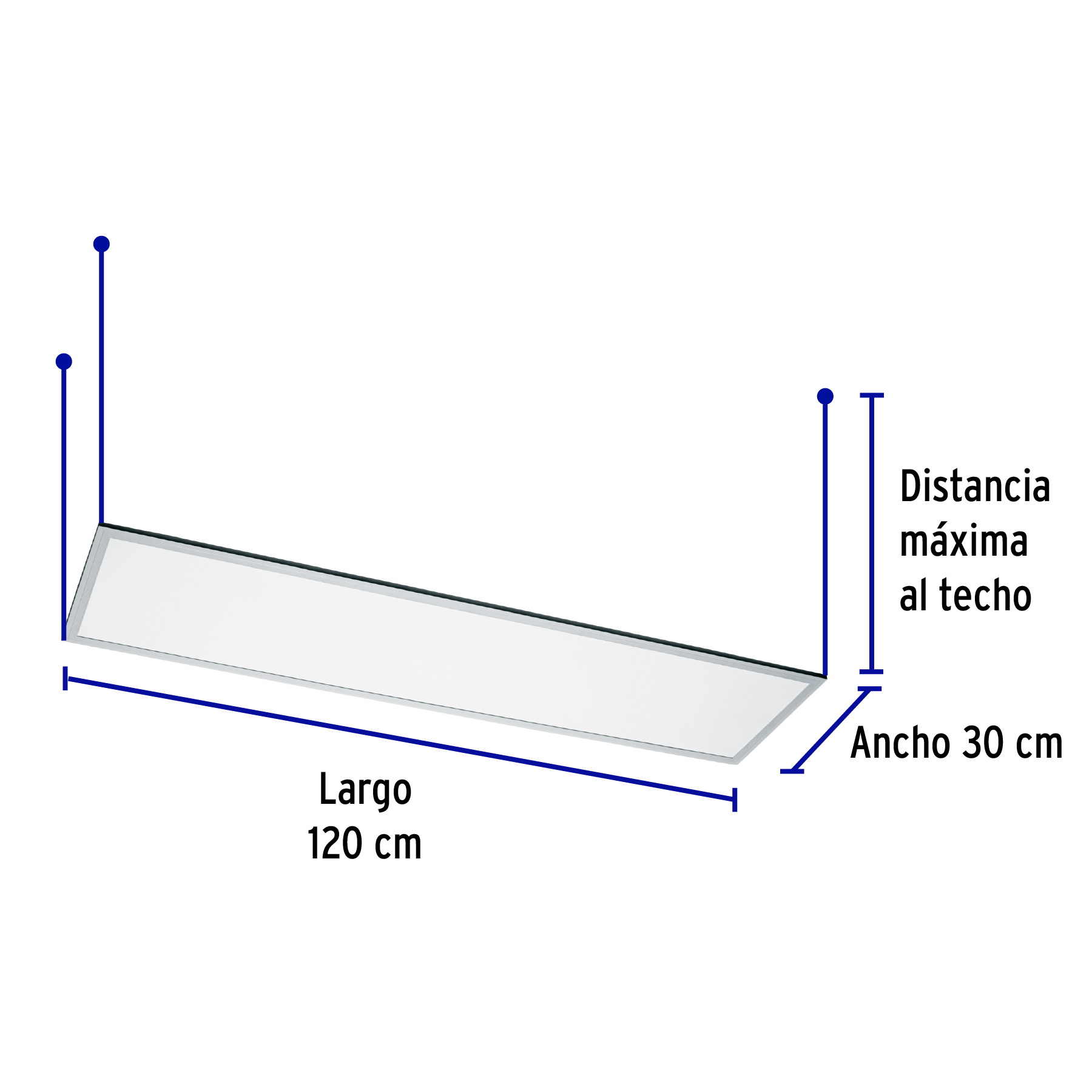 Panel LED 45 W 4000 K, 30 x 120 cm, colgante, Volteck - COL-401LN / 49725