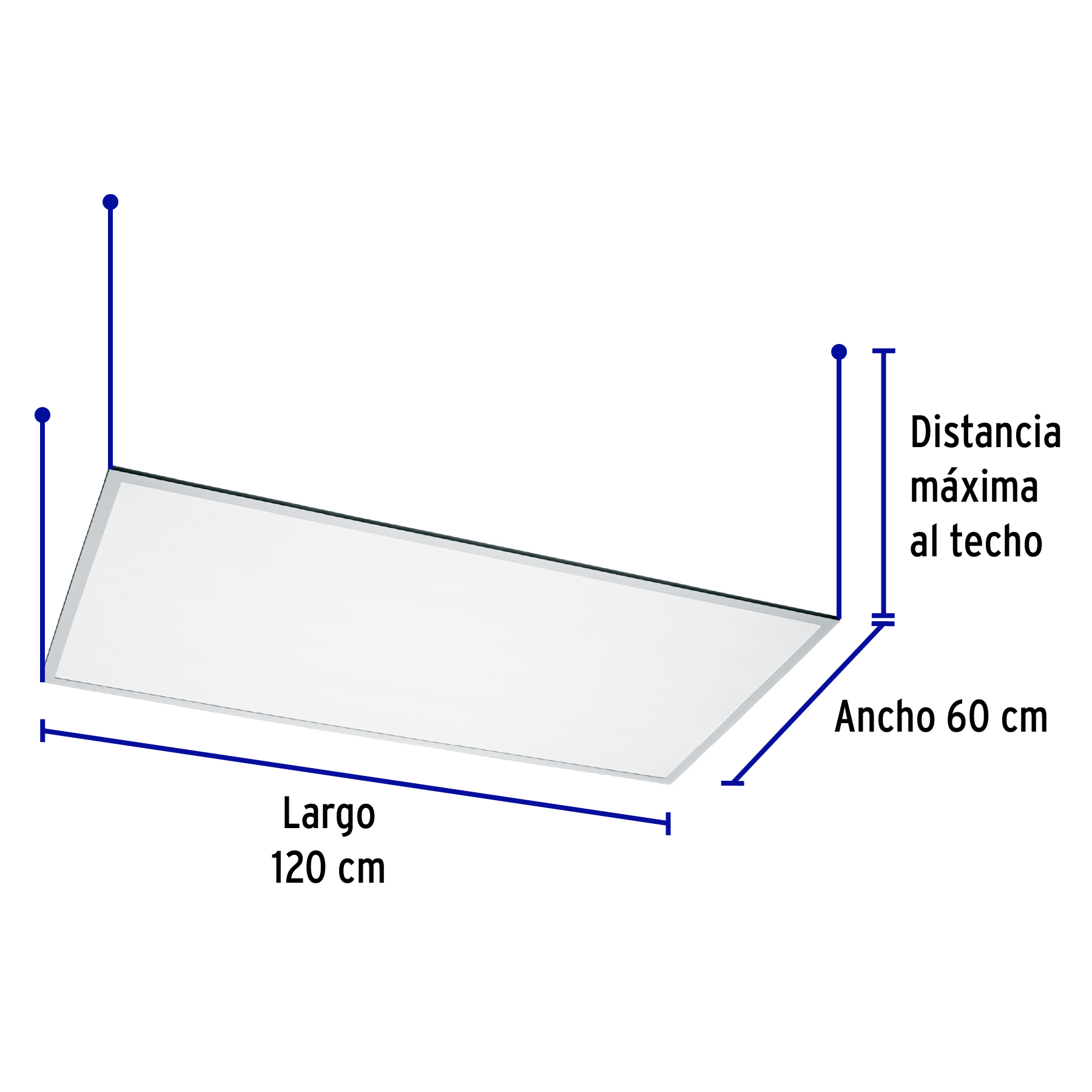 Panel LED 65W 4000 K, 60 x 120 cm, colgante, Volteck - COL-402LN / 49726