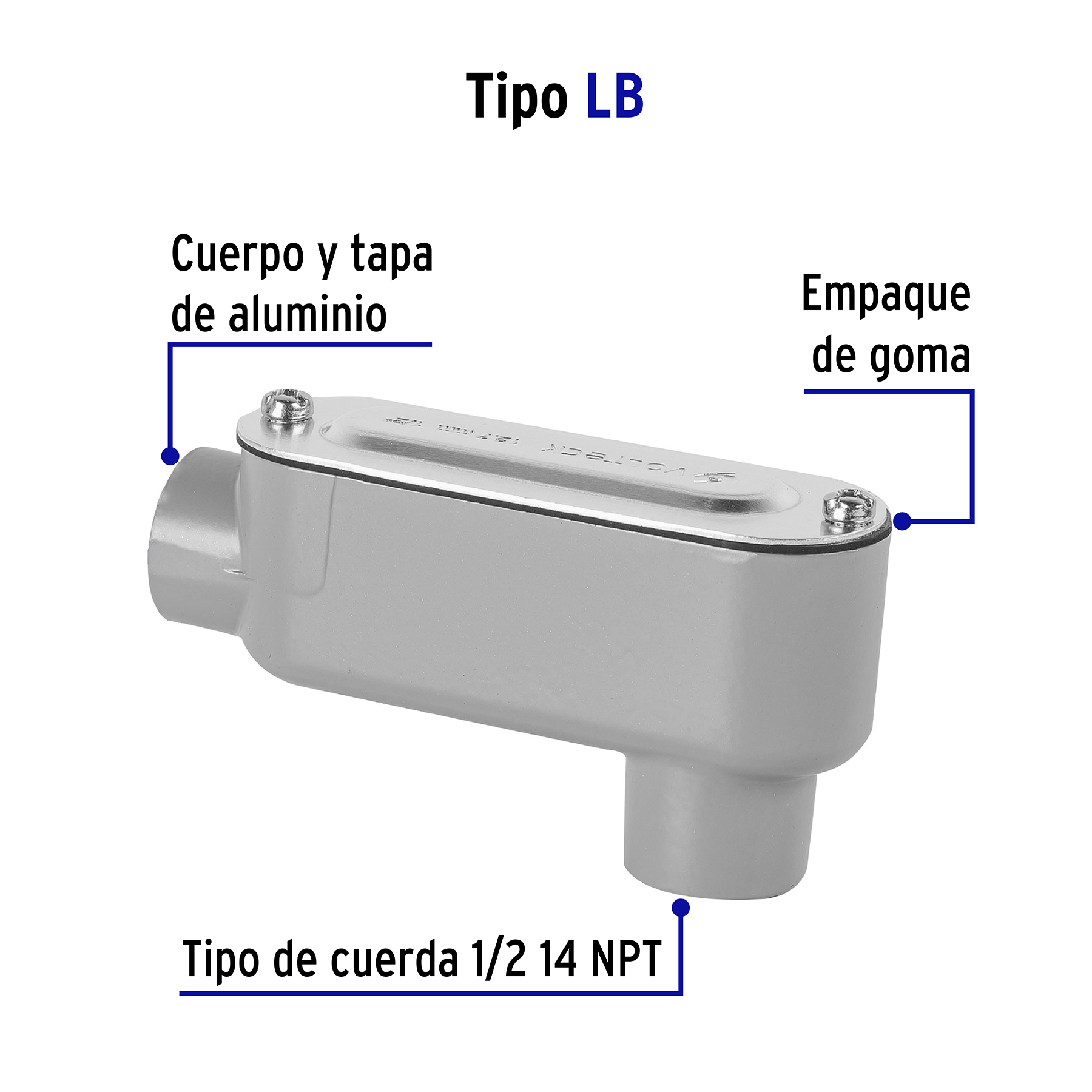 Condulet 1/2' conexión tipo LB, Volteck - COLET-1/2-LB / 46970