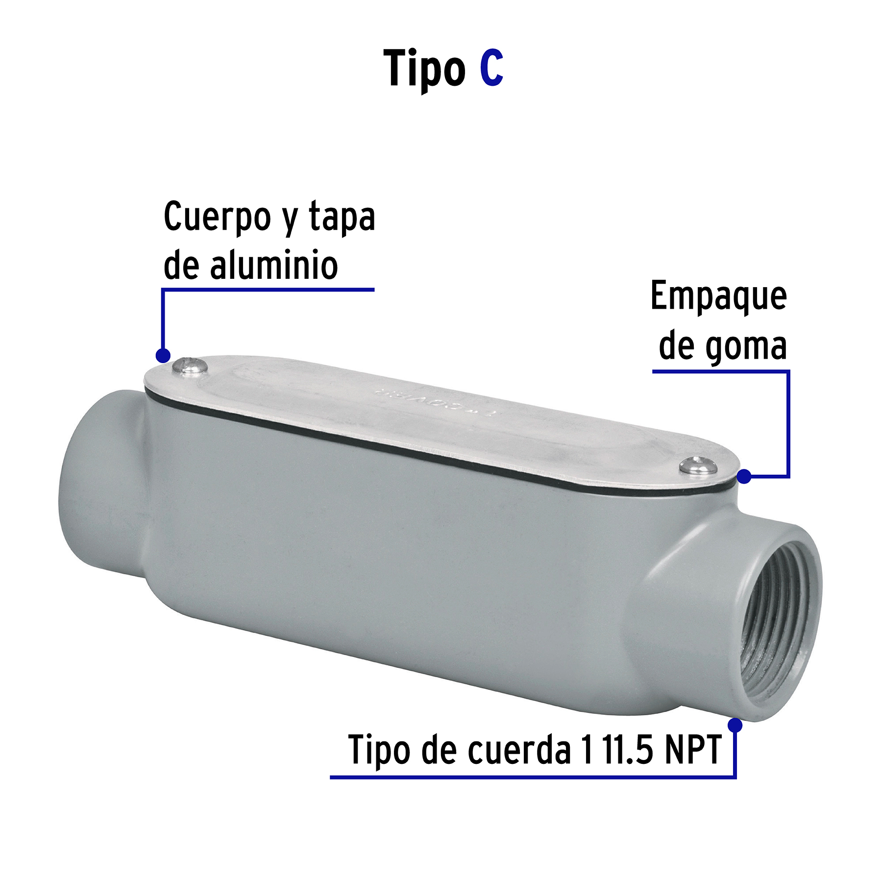 Condulet 1' conexión tipo C, Volteck - COLET-1-C / 46984