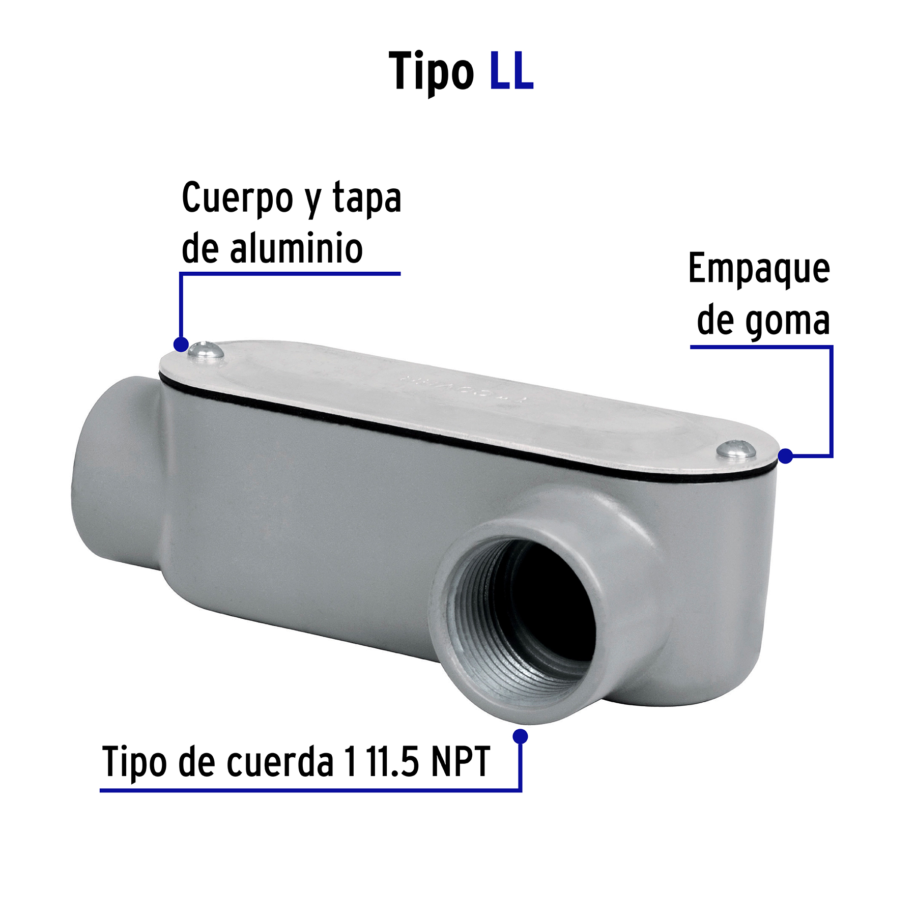 Condulet 1' conexión tipo LL, Volteck - COLET-1-LL / 46978