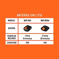 Combo cargador dual con 2 baterías de 2Ah, 20V, TRUPER PRO, 103377 - COM-CBA