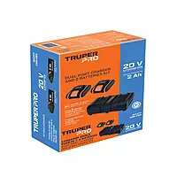 Combo cargador dual con 2 baterías de 2Ah, 20V, TRUPER PRO, 103377 - COM-CBA