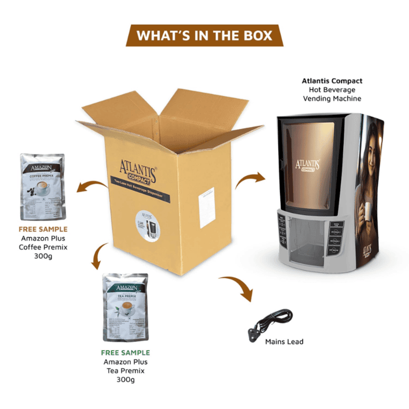 Tabletop Atlantis 2 lane instant coffee vending machine