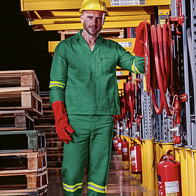 Barron Budget Poly Cotton Conti Suit with Reflective