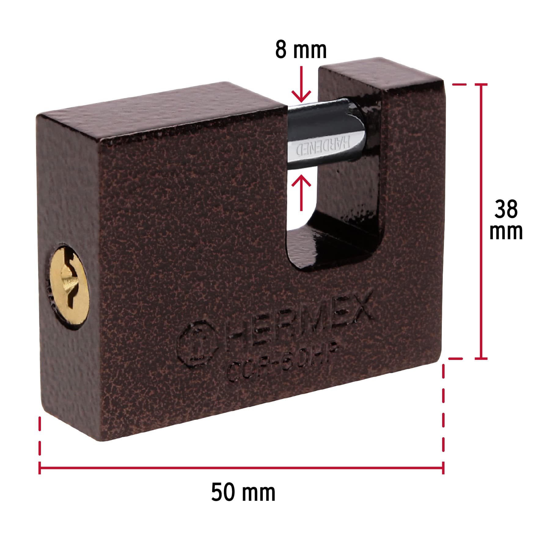 Candado antipalanca, 50mm, cuerpo de hierro, Hermex Basic - COR-50HP / 22515