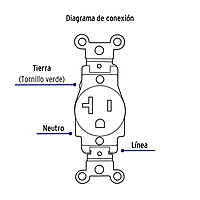 Contacto sencillo, 2 polos 3 hilos, 20 A, Standard, marfil - COSE-MS / 46101