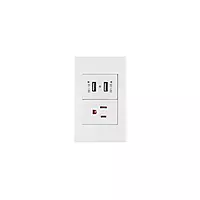 Placa armada 1contacto, 2puertos USB, 1.5mod,Española,blanco - COUSB-EB / 45603