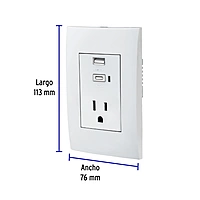 Contacto 2polos + tierra con 2 puertos USB, Oslo, blanco - COUSB-OB / 48313