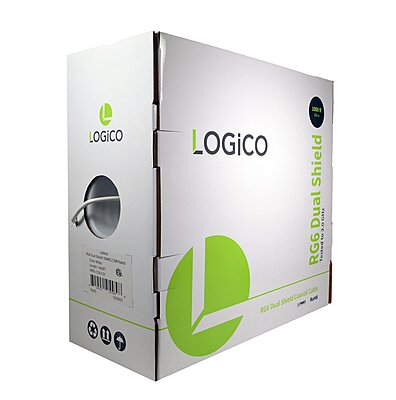 RG6 Cable 60% Dual Shield CMR ETL 18AWG 1000Ft White