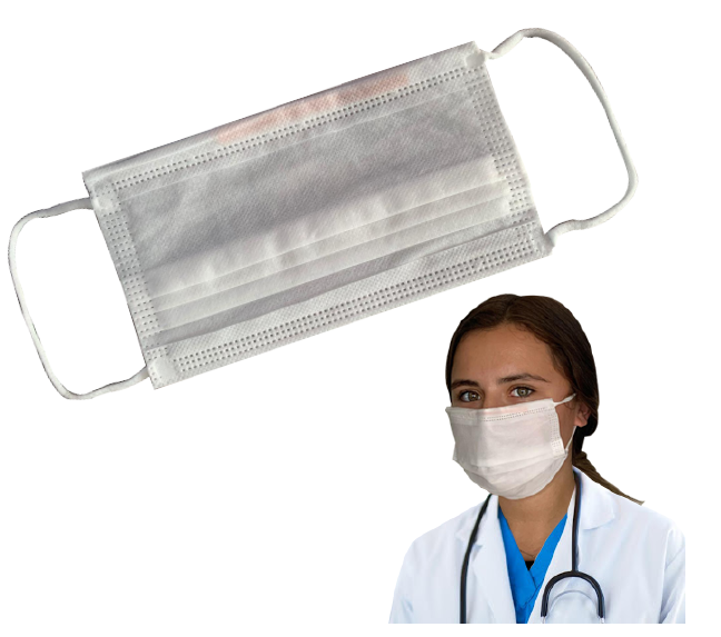 CUBRE BOCA PLISADO BLANCO TRES CAPAS C/50PZAS